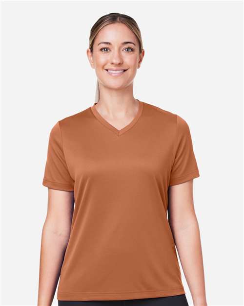 Team 365 TT15W Women's Zone Performance Mesh T-Shirt - Sport Burnt Orange - model front