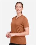 Team 365 TT15W Women's Zone Performance Mesh T-Shirt - Sport Burnt Orange - model side