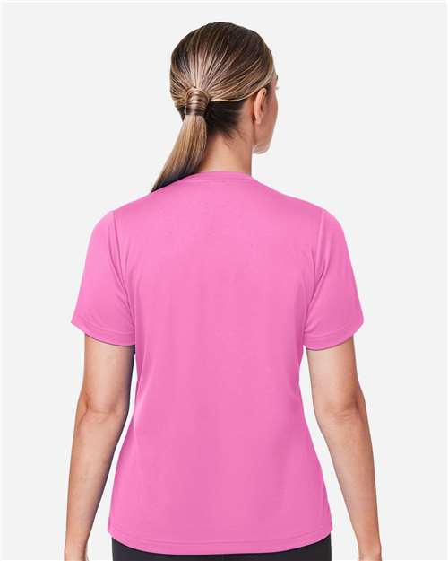 Team 365 TT15W Women's Zone Performance Mesh T-Shirt - Sport Charity Pink - model back