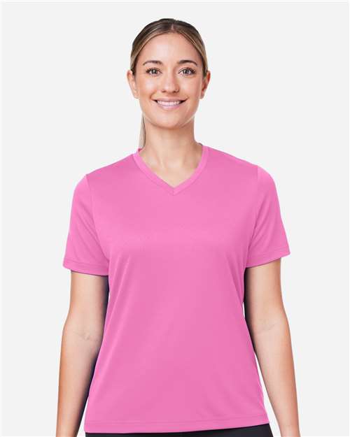 Team 365 TT15W Women's Zone Performance Mesh T-Shirt - Sport Charity Pink - model front