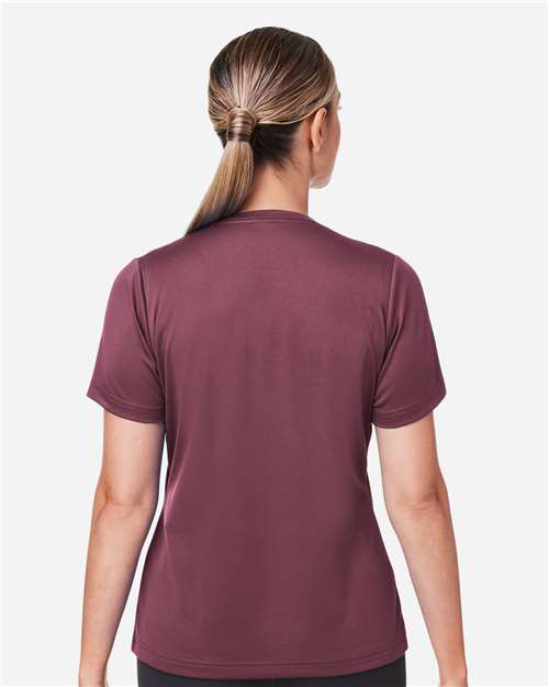 Team 365 TT15W Women's Zone Performance Mesh T-Shirt - Sport Dark Maroon - model back