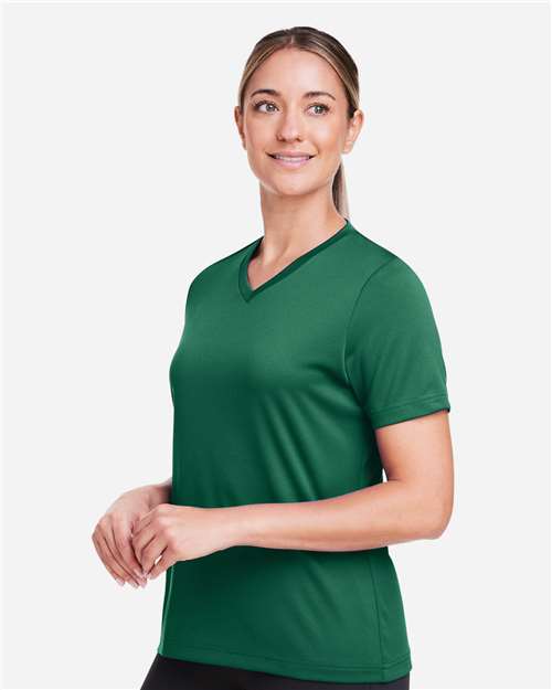 Team 365 TT15W Women's Zone Performance Mesh T-Shirt - Sport Forest - model side
