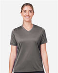 Team 365 TT15W Women's Zone Performance Mesh T-Shirt - Sport Graphite - model front