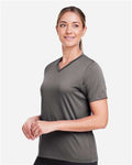Team 365 TT15W Women's Zone Performance Mesh T-Shirt - Sport Graphite - model side