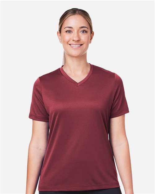 Team 365 TT15W Women's Zone Performance Mesh T-Shirt - Sport Maroon - model front