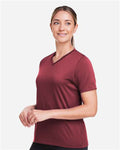 Team 365 TT15W Women's Zone Performance Mesh T-Shirt - Sport Maroon - model side