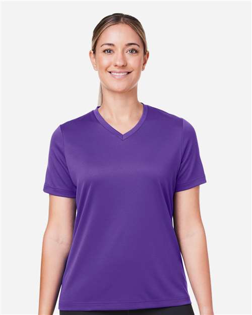 Team 365 TT15W Women's Zone Performance Mesh T-Shirt - Sport Purple - model front