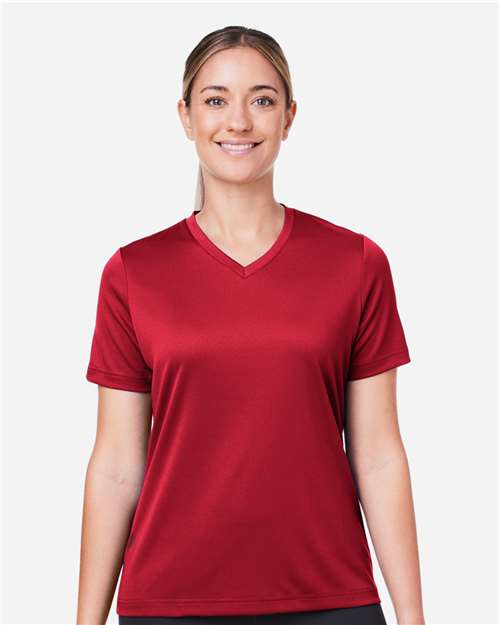 Team 365 TT15W Women's Zone Performance Mesh T-Shirt - Sport Red - model front