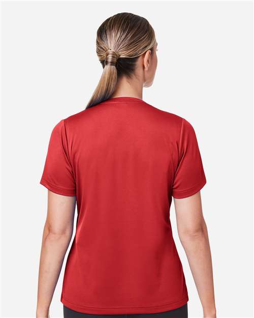 Team 365 TT15W Women's Zone Performance Mesh T-Shirt - Sport Scarlet Red - model back