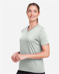Team 365 TT15W Women's Zone Performance Mesh T-Shirt - Sport Silver - model side