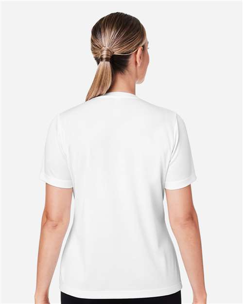 Team 365 TT15W Women's Zone Performance Mesh T-Shirt - White - model back