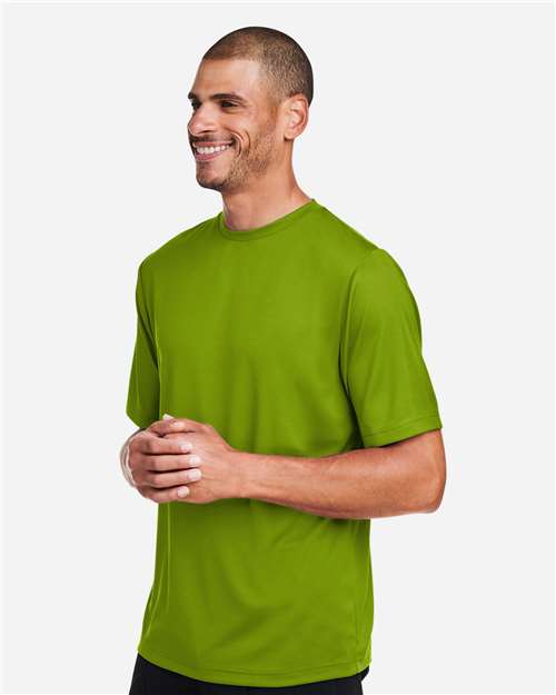 Team 365 TT15 Men's Zone Performance Mesh T-Shirt - Acid Green - model side