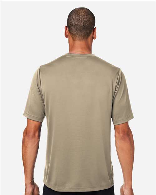 Team 365 TT15 Men's Zone Performance Mesh T-Shirt - Coyote Brown - model back