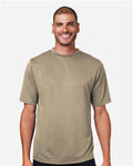 Team 365 TT15 Men's Zone Performance Mesh T-Shirt - Coyote Brown - model front