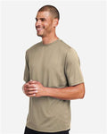 Team 365 TT15 Men's Zone Performance Mesh T-Shirt - Coyote Brown - model side