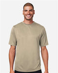 Team 365 TT15 Men's Zone Performance Mesh T-Shirt - Desert Khaki - model front