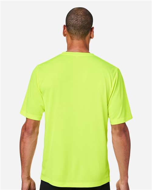 Team 365 TT15 Men's Zone Performance Mesh T-Shirt - Safety Yellow - model back