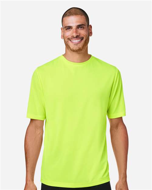 Team 365 TT15 Men's Zone Performance Mesh T-Shirt - Safety Yellow - model front