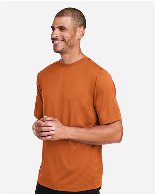 Team 365 TT15 Men's Zone Performance Mesh T-Shirt - Sport Burnt Orange - model side