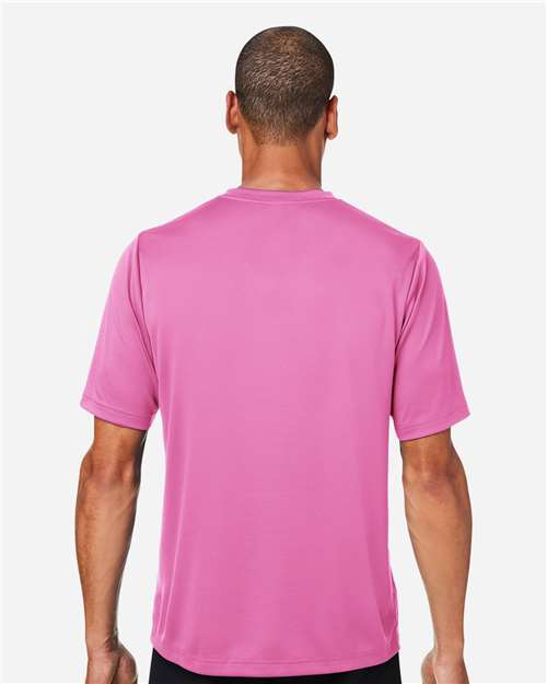Team 365 TT15 Men's Zone Performance Mesh T-Shirt - Sport Charity Pink - model back