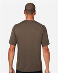 Team 365 TT15 Men's Zone Performance Mesh T-Shirt - Sport Dark Brown - model back