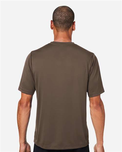 Team 365 TT15 Men's Zone Performance Mesh T-Shirt - Sport Dark Brown - model back