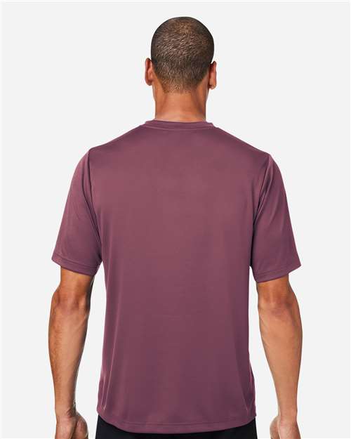 Team 365 TT15 Men's Zone Performance Mesh T-Shirt - Sport Dark Maroon - model back