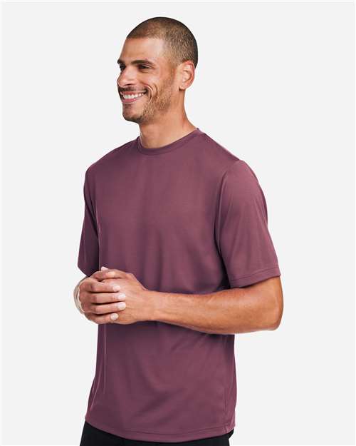 Team 365 TT15 Men's Zone Performance Mesh T-Shirt - Sport Dark Maroon - model side