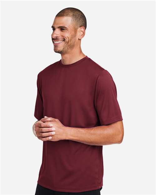 Team 365 TT15 Men's Zone Performance Mesh T-Shirt - Sport Maroon - model side