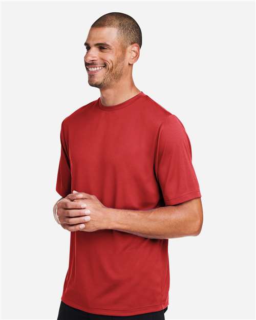 Team 365 TT15 Men's Zone Performance Mesh T-Shirt - Sport Scarlet Red - model side