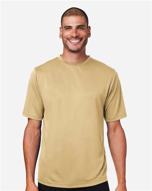 Team 365 TT15 Men's Zone Performance Mesh T-Shirt - Sport Vegas Gold - model front