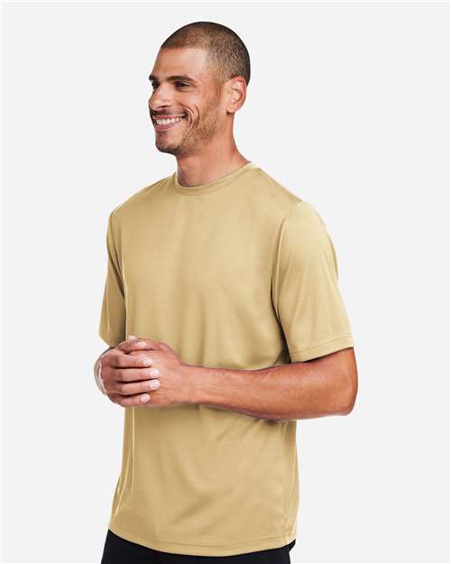 Team 365 TT15 Men's Zone Performance Mesh T-Shirt - Sport Vegas Gold - model side
