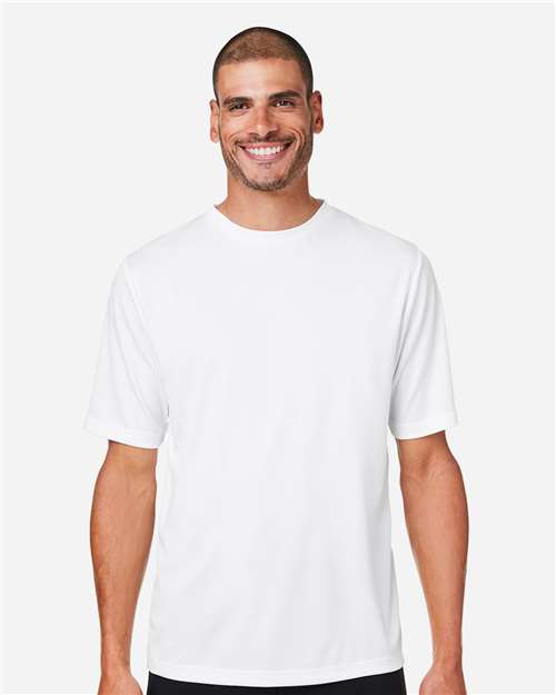 Team 365 TT15 Men's Zone Performance Mesh T-Shirt - White - model front