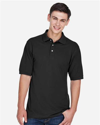 Harriton M265 Men's Easy Blend Polo - Black - model front