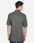 Harriton M265 Men's Easy Blend Polo - Charcoal - model back