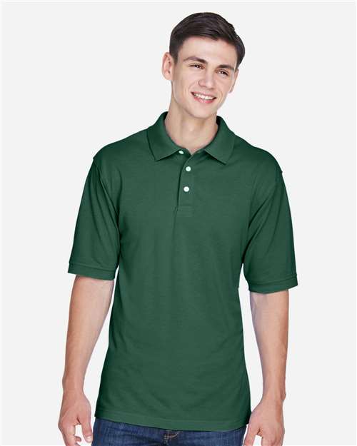 Harriton M265 Men's Easy Blend Polo - Hunter - model front
