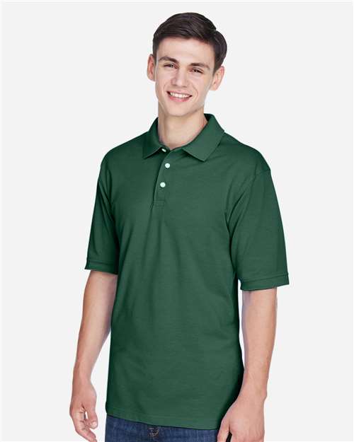 Harriton M265 Men's Easy Blend Polo - Hunter - model side