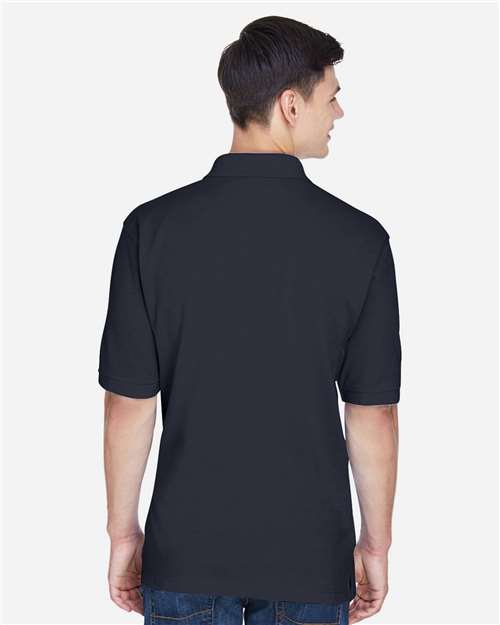 Harriton M265 Men's Easy Blend Polo - Navy - model back
