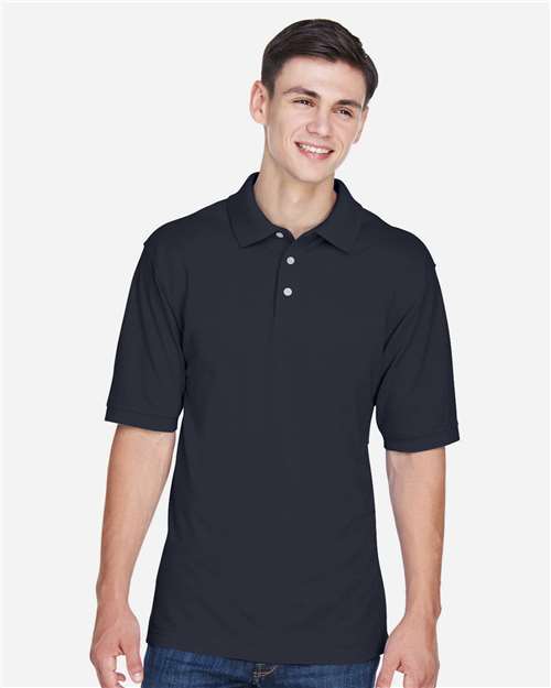 Harriton M265 Men's Easy Blend Polo - Navy - model front