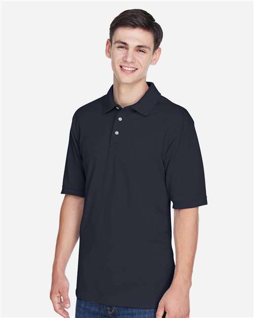 Harriton M265 Men's Easy Blend Polo - Navy - model side