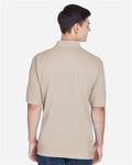Harriton M265 Men's Easy Blend Polo - Stone - model back