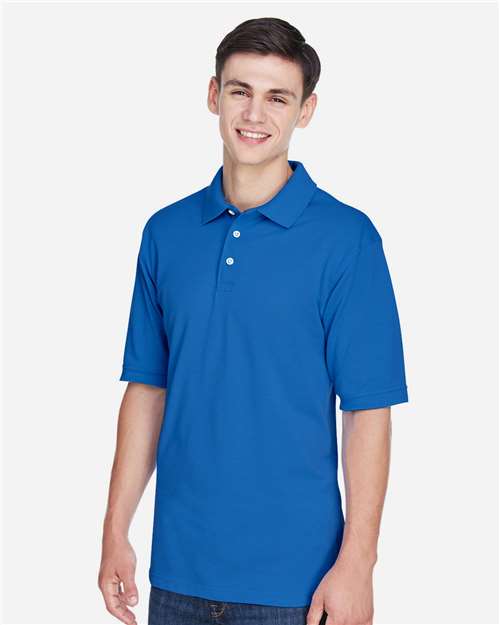 Harriton M265 Men's Easy Blend Polo - True Royal - model side