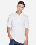 Harriton M265 Men's Easy Blend Polo - White - model front