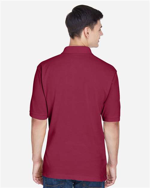 Harriton M265 Men's Easy Blend Polo - Wine - model back
