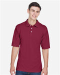 Harriton M265 Men's Easy Blend Polo - Wine - model front