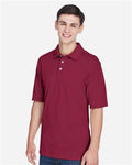 Harriton M265 Men's Easy Blend Polo - Wine - model side