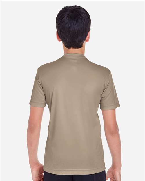 Team 365 TT11Y Youth Zone Performance T-Shirt - Desert Khaki - model back
