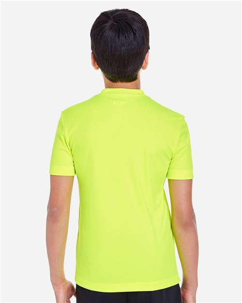 Team 365 TT11Y Youth Zone Performance T-Shirt - Safety Yellow - model back