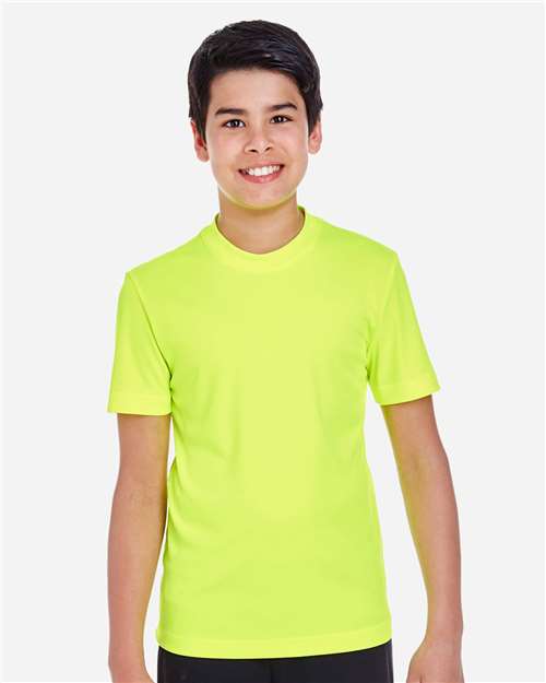 Team 365 TT11Y Youth Zone Performance T-Shirt - Safety Yellow - model front
