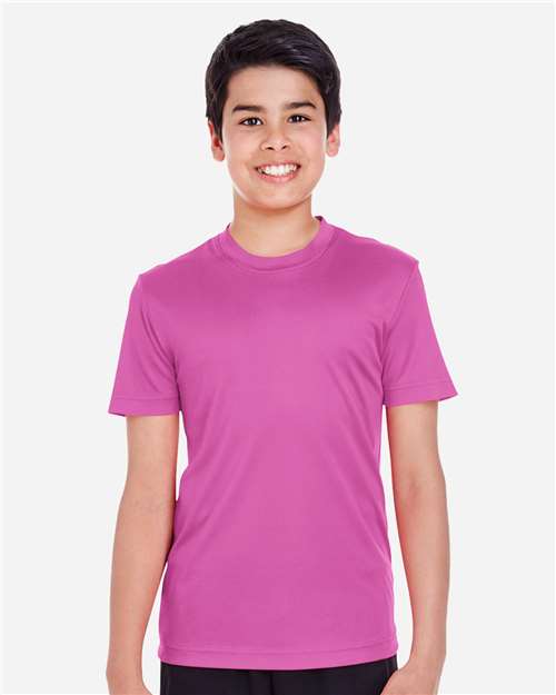 Team 365 TT11Y Youth Zone Performance T-Shirt - Sport Charity Pink - model front